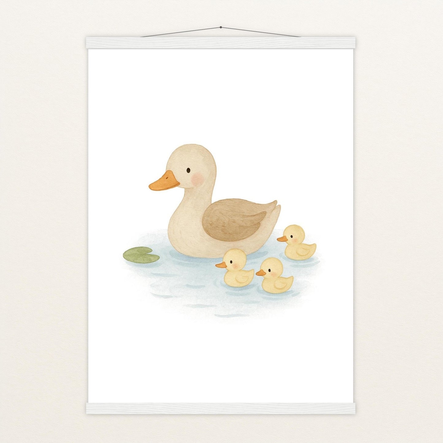 Gusi die Gans - Motiv: "Teich" Poster mit Leisten von tinylearner