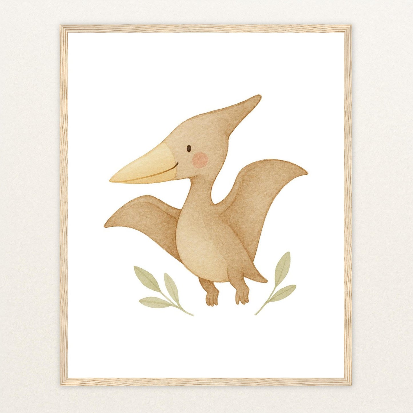 Dinosaurier Pteranodon Poster mit Holzrahmen von tinylearner