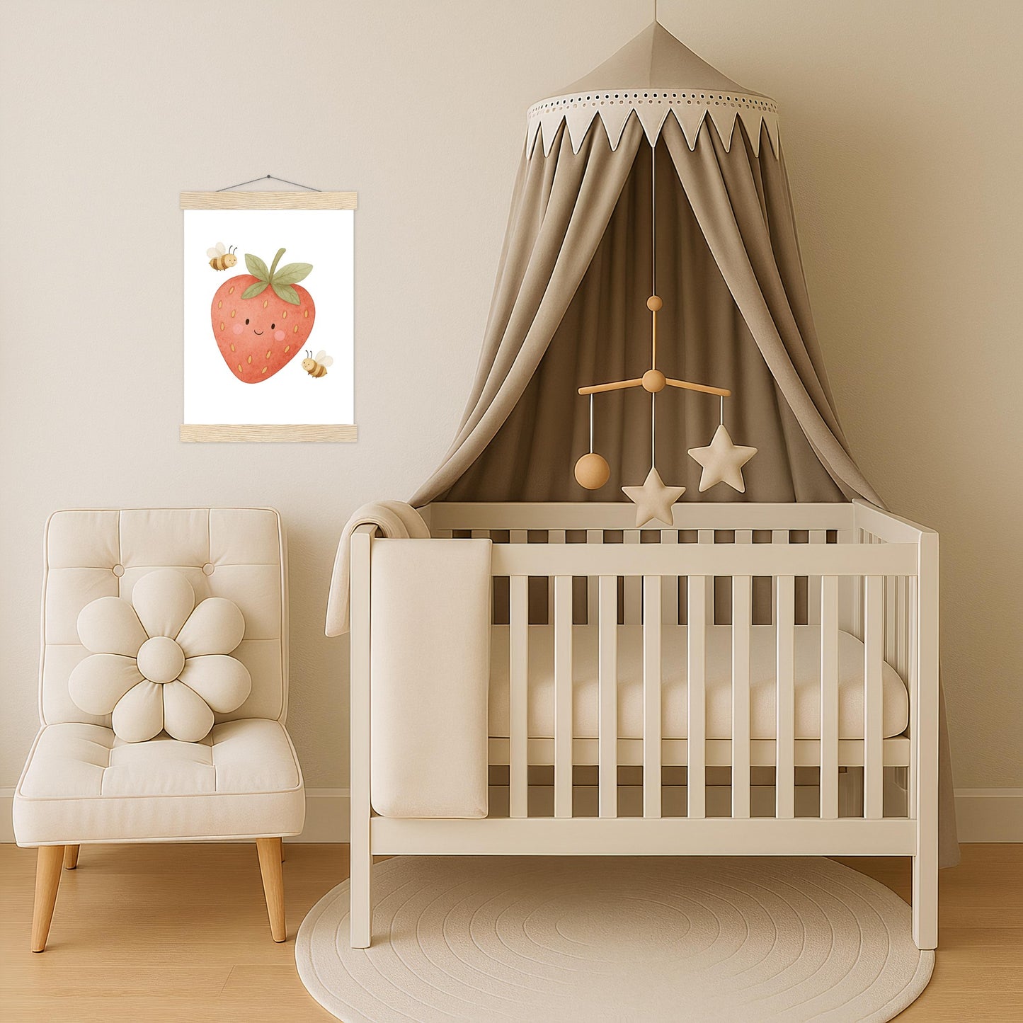 Obst: Erdbeere Poster mit Leisten von tinylearner