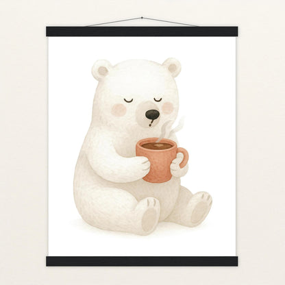 Pummel der Polarbär - Motiv: "Kakao" Poster mit Leisten von tinylearner