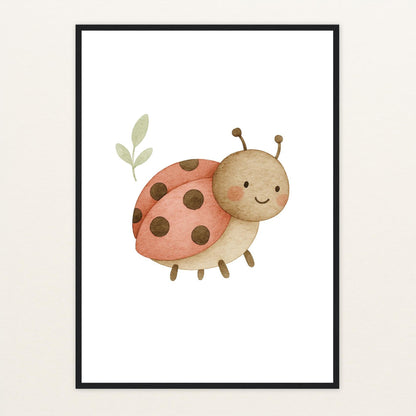 Marie der Marienenkäfer Poster mit Holzrahmen von tinylearner
