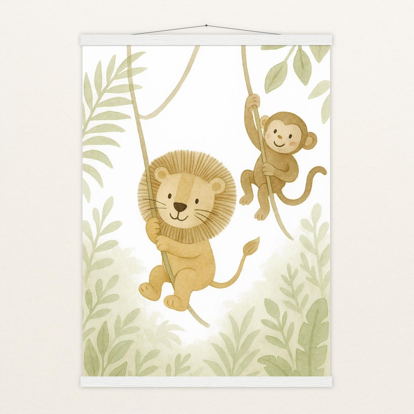 Tierfreunde - Motiv: "Lianen" Poster mit Leisten von tinylearner