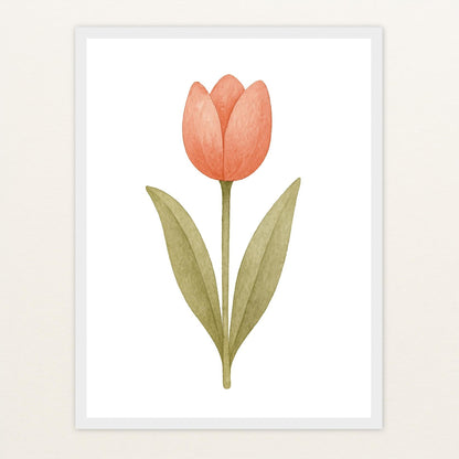 Tulpe Poster mit Holzrahmen von tinylearner