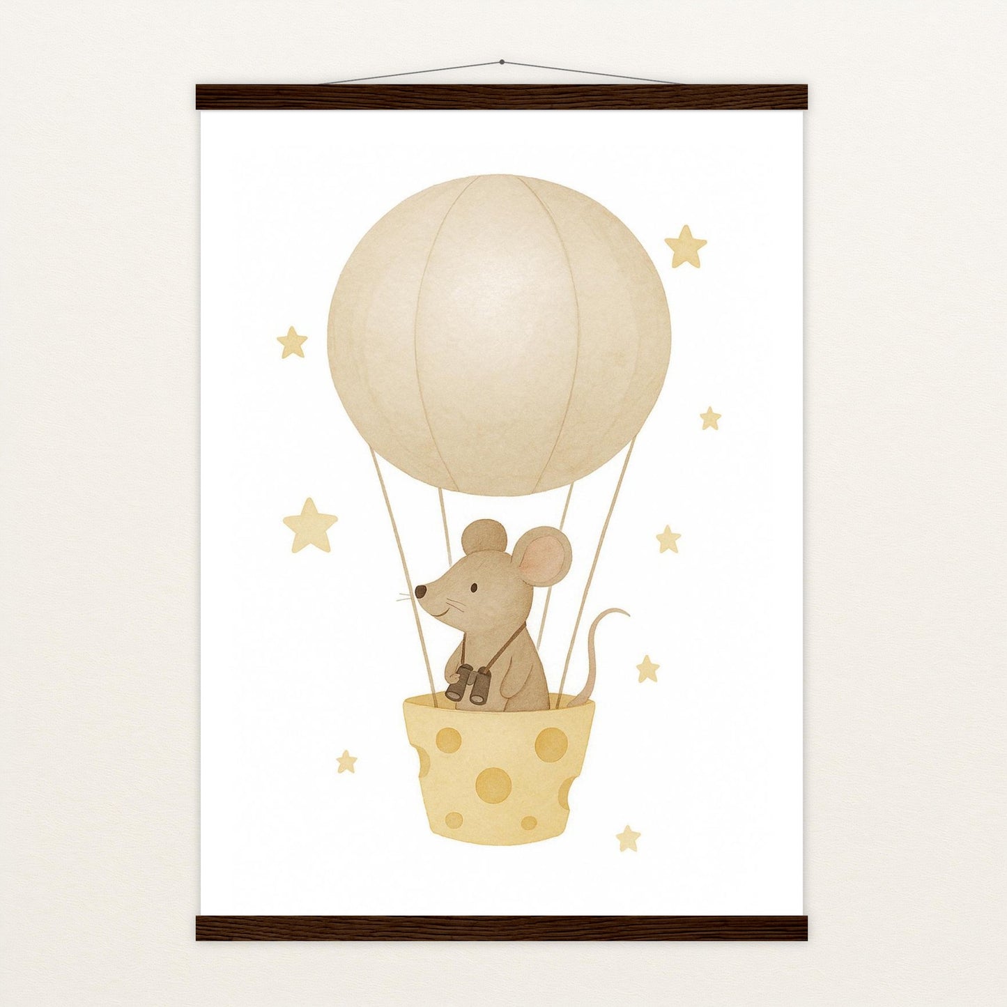 Mimi die Maus - Motiv: "Heißluftballon" Poster mit Leisten von tinylearner