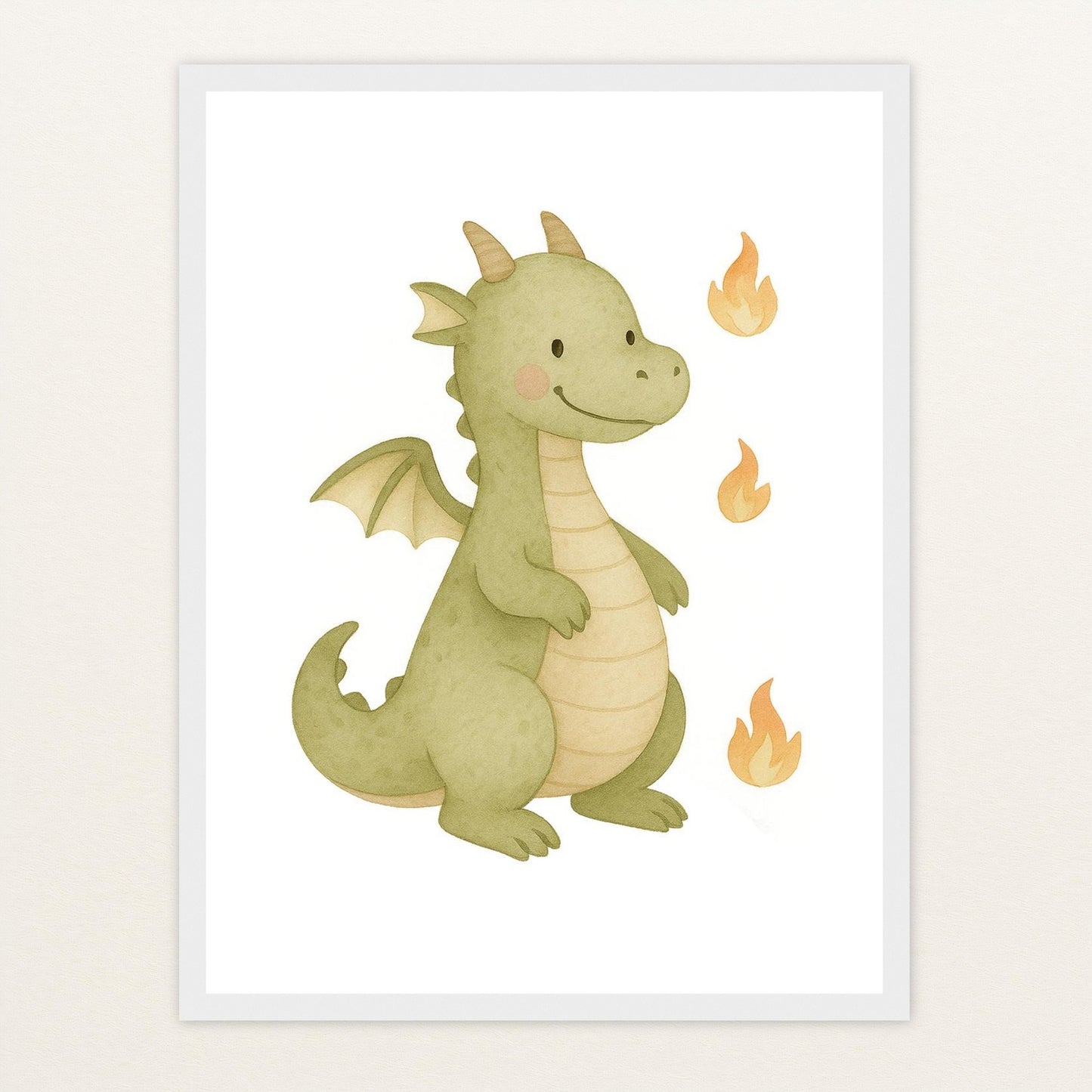 Drax der Drache Poster mit Holzrahmen von tinylearner