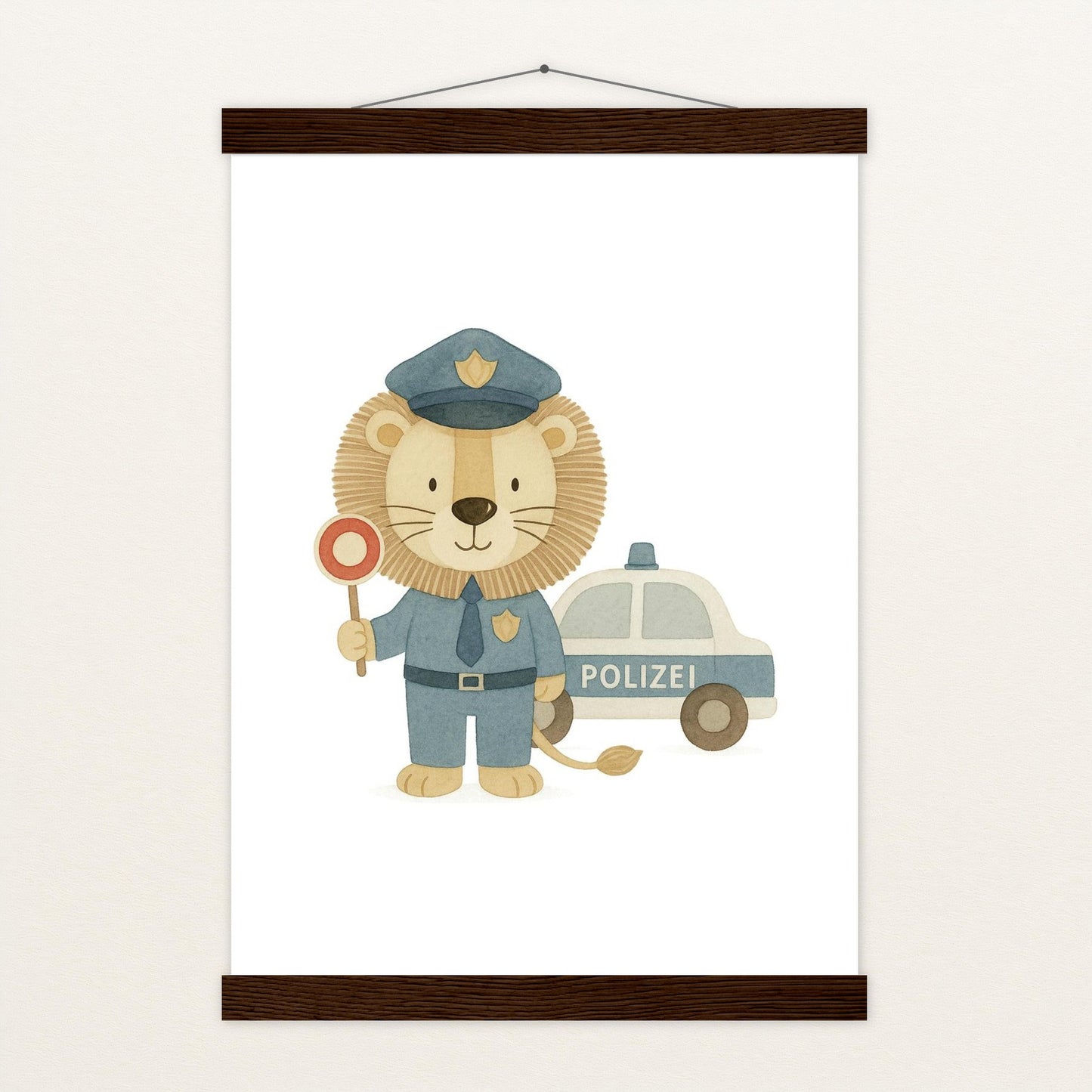 Leo der Löwe - Motiv: "Polizei" Poster mit Leisten von tinylearner