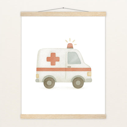 Krankenwagen Poster mit Leisten von tinylearner
