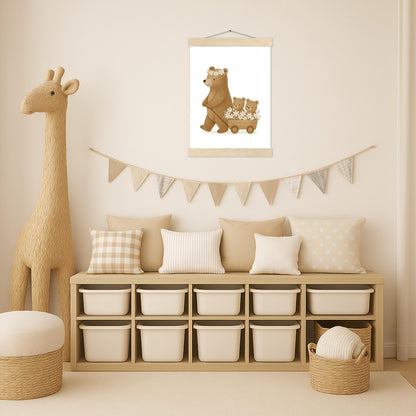 Balu der Bär - Motiv: "Bollerwagen" Poster mit Leisten von tinylearner