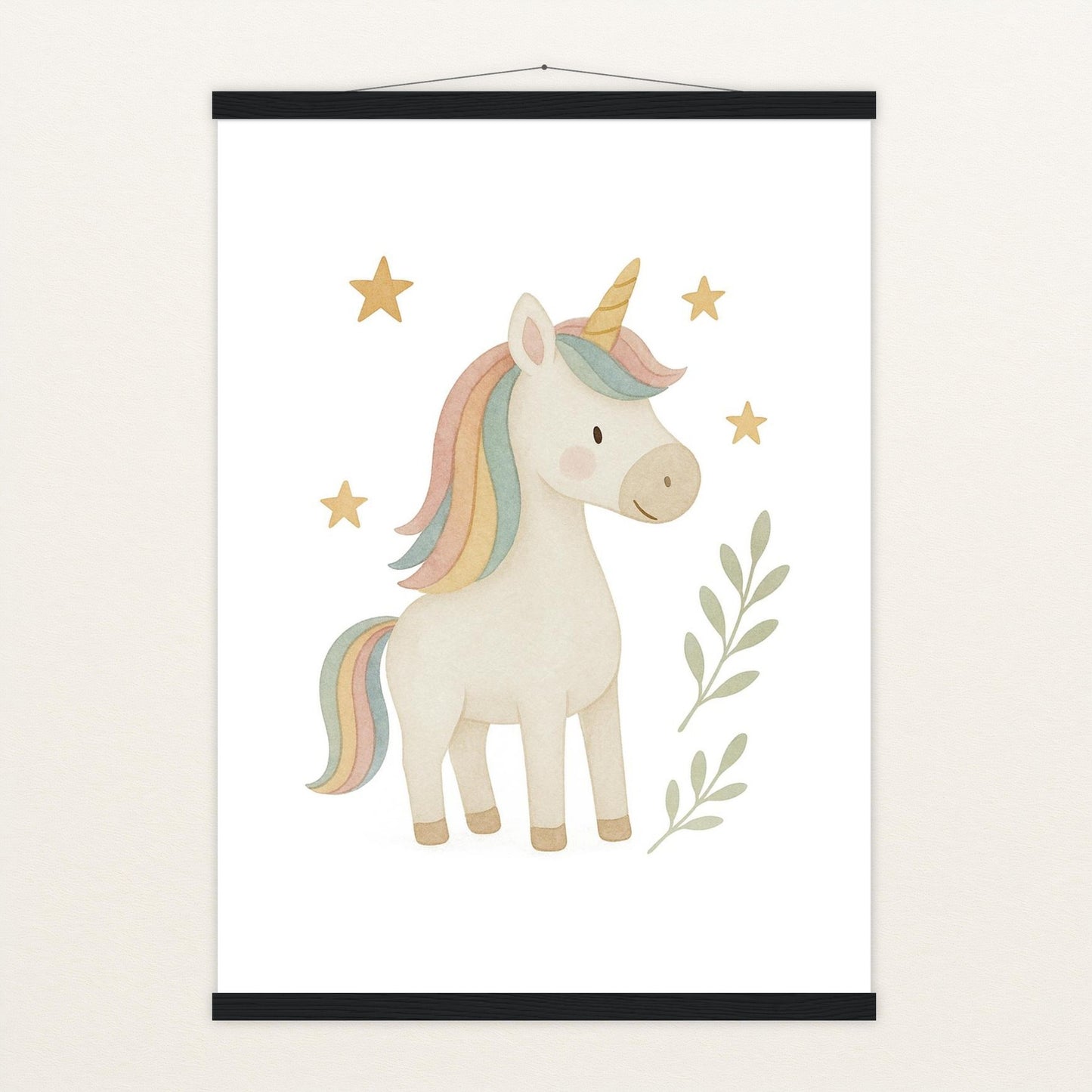 Luni das Einhorn Poster mit Leisten von tinylearner