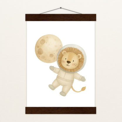 Leo der Löwe - Motiv: "Astronaut" Poster mit Leisten von tinylearner