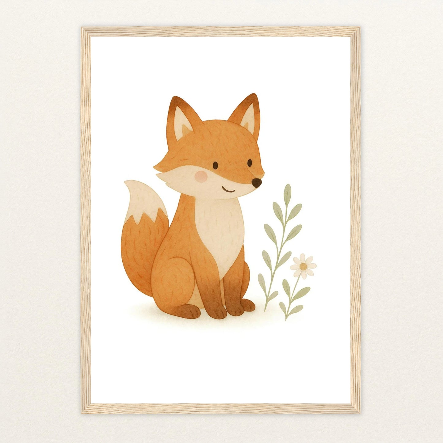 Finnegan der Fuchs Poster mit Holzrahmen von tinylearner