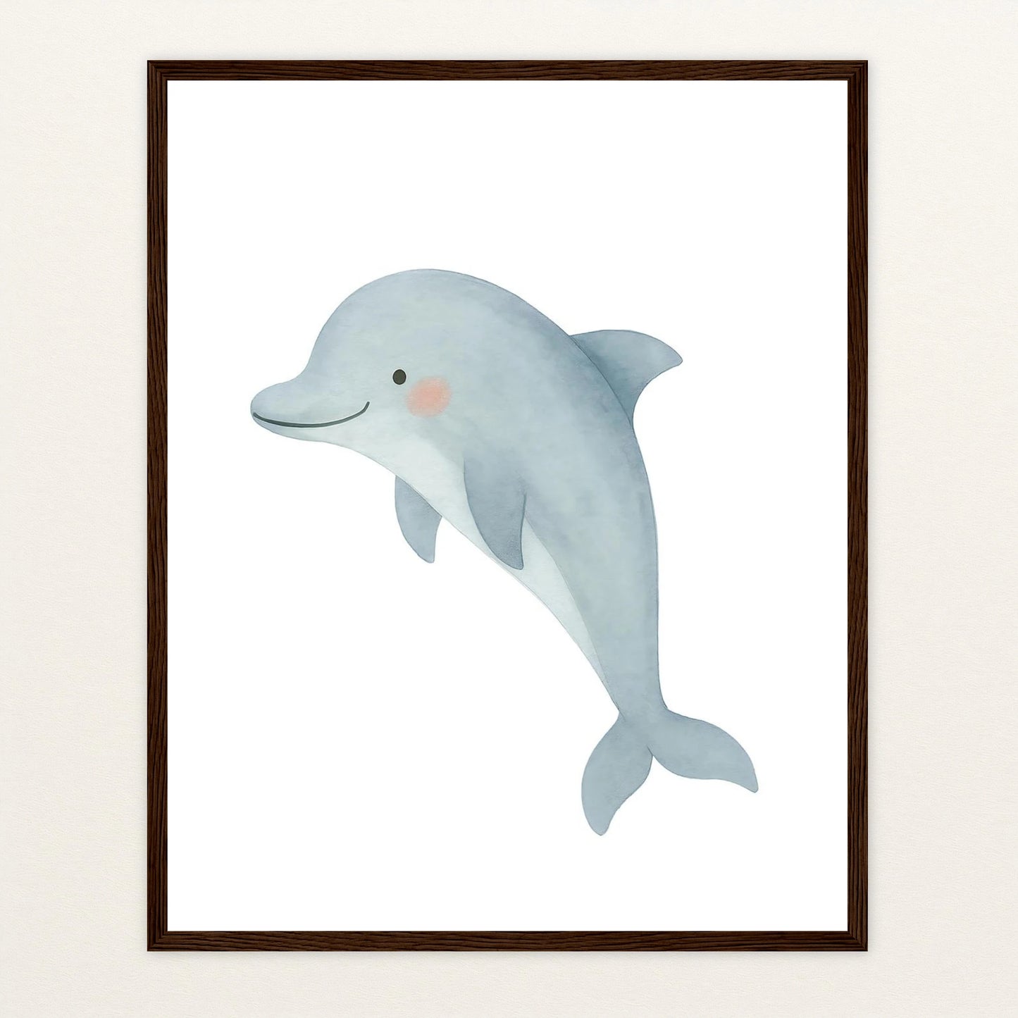 Dora der Delfin Poster mit Holzrahmen von tinylearner