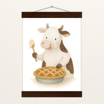 Klara die Kuh - Motiv: "Kuchen" Poster mit Leisten von tinylearner