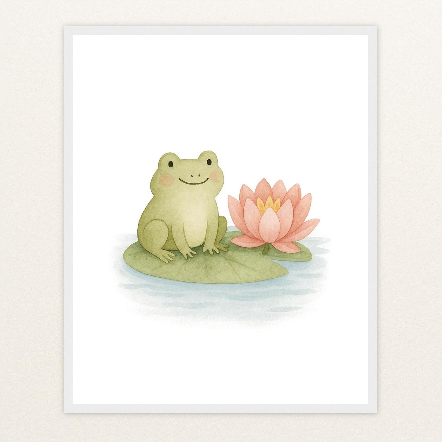 Flocke der Frosch Poster mit Holzrahmen von tinylearner