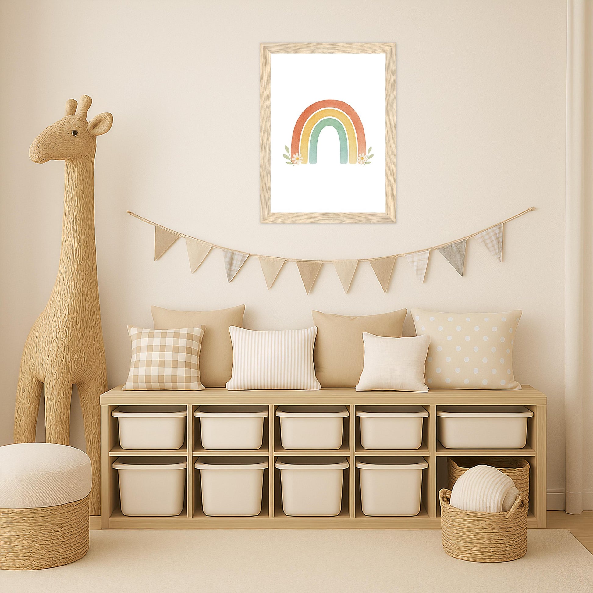Regenbogen Poster mit Holzrahmen von tinylearner