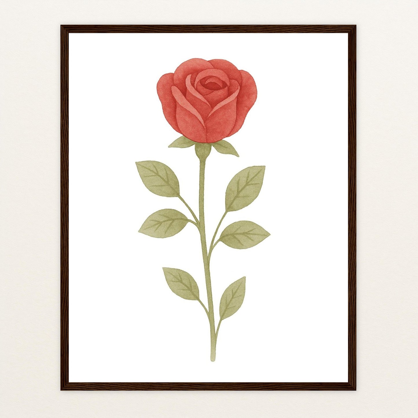 Rose Poster mit Holzrahmen von tinylearner
