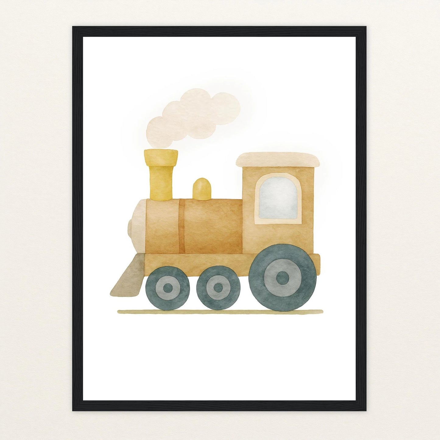 Lokomotive Poster mit Holzrahmen von tinylearner