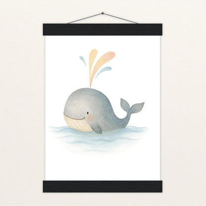 Willi der Wal - Motiv: "Freude" Poster mit Leisten von tinylearner