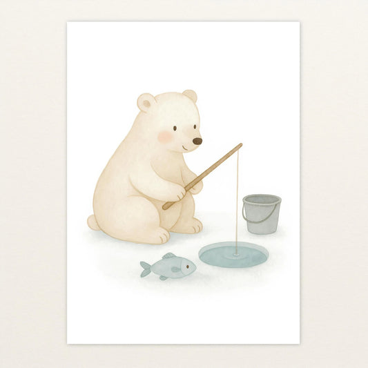 Pummel der Polarbär - Motiv: "Angeln" Poster von tinylearner