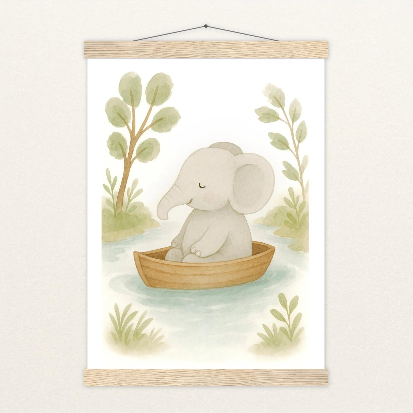 Emil der Elefant - Motiv: "Boot" Poster mit Leisten von tinylearner