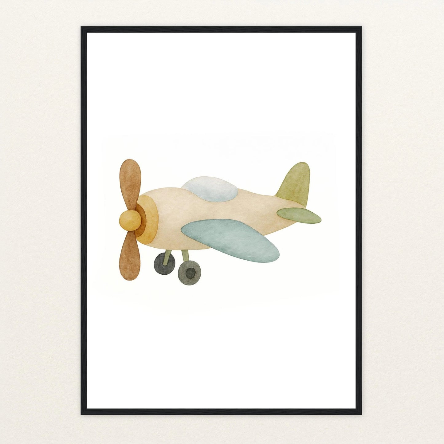 Propellerflugzeug Poster mit Holzrahmen von tinylearner