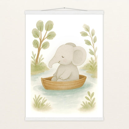 Emil der Elefant - Motiv: "Boot" Poster mit Leisten von tinylearner