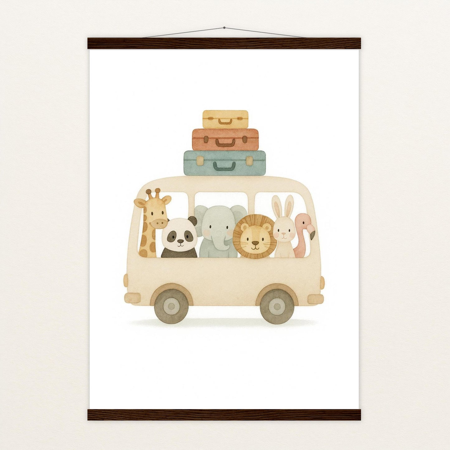 Tierfreunde - Motiv: "Reisebus" Poster mit Leisten von tinylearner