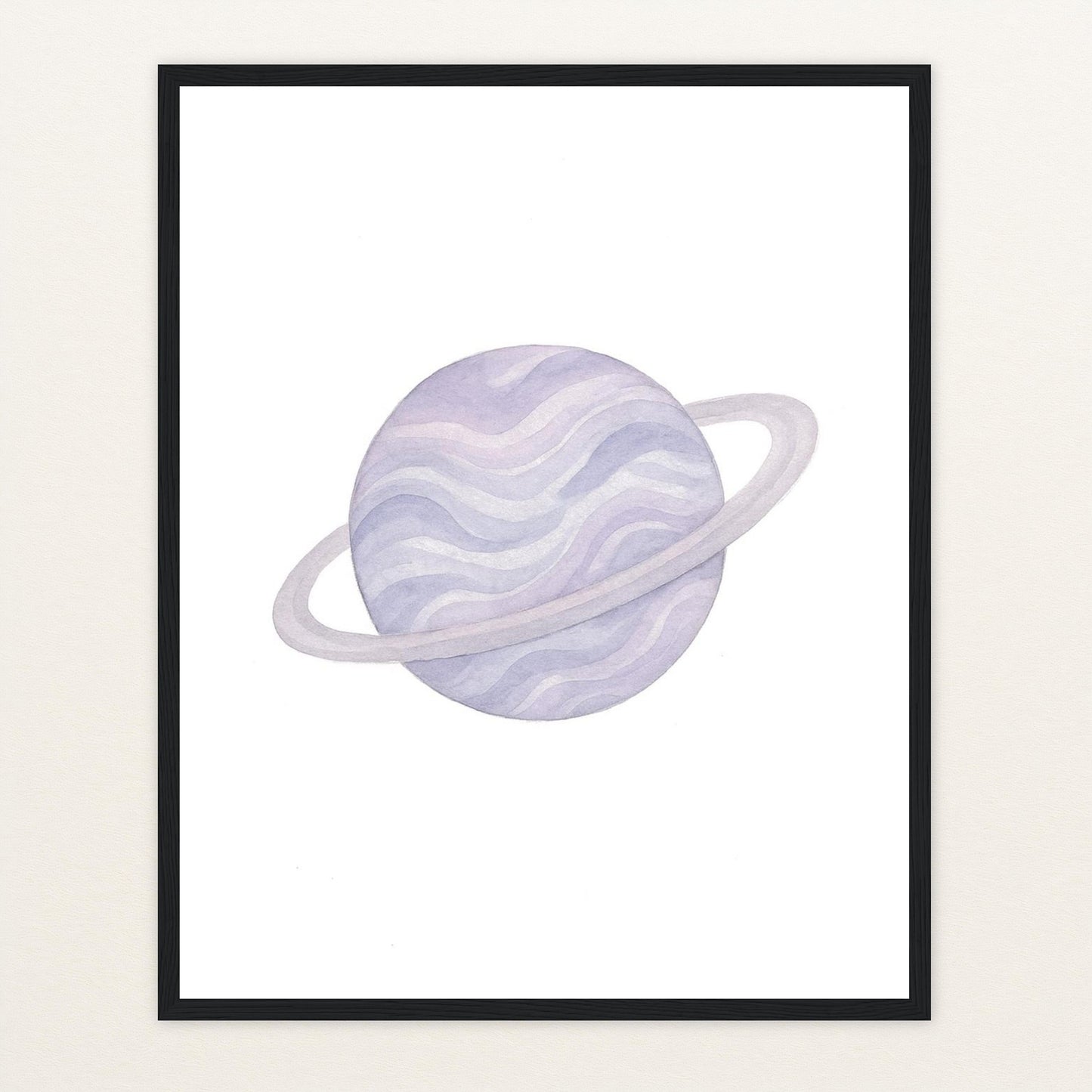 Planet Poster mit Holzrahmen von tinylearner