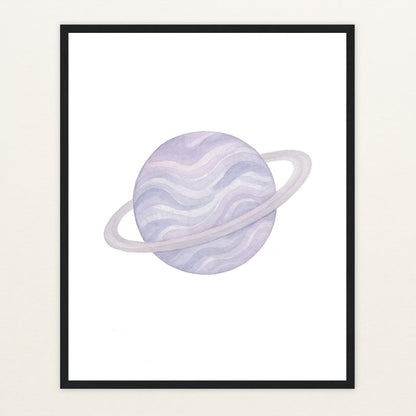 Planet Poster mit Holzrahmen von tinylearner