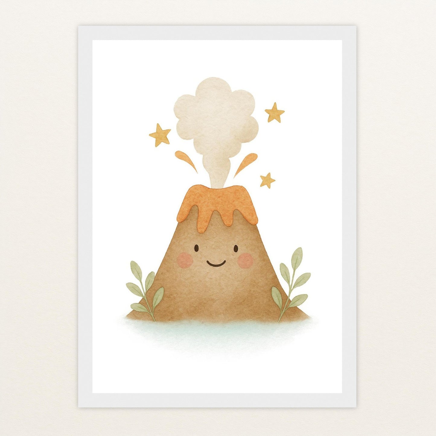 Vulkan Poster mit Holzrahmen von tinylearner