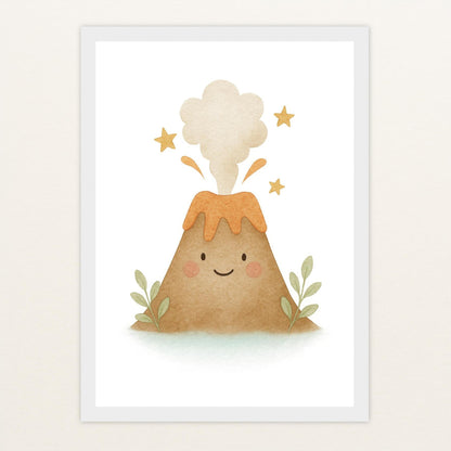 Vulkan Poster mit Holzrahmen von tinylearner