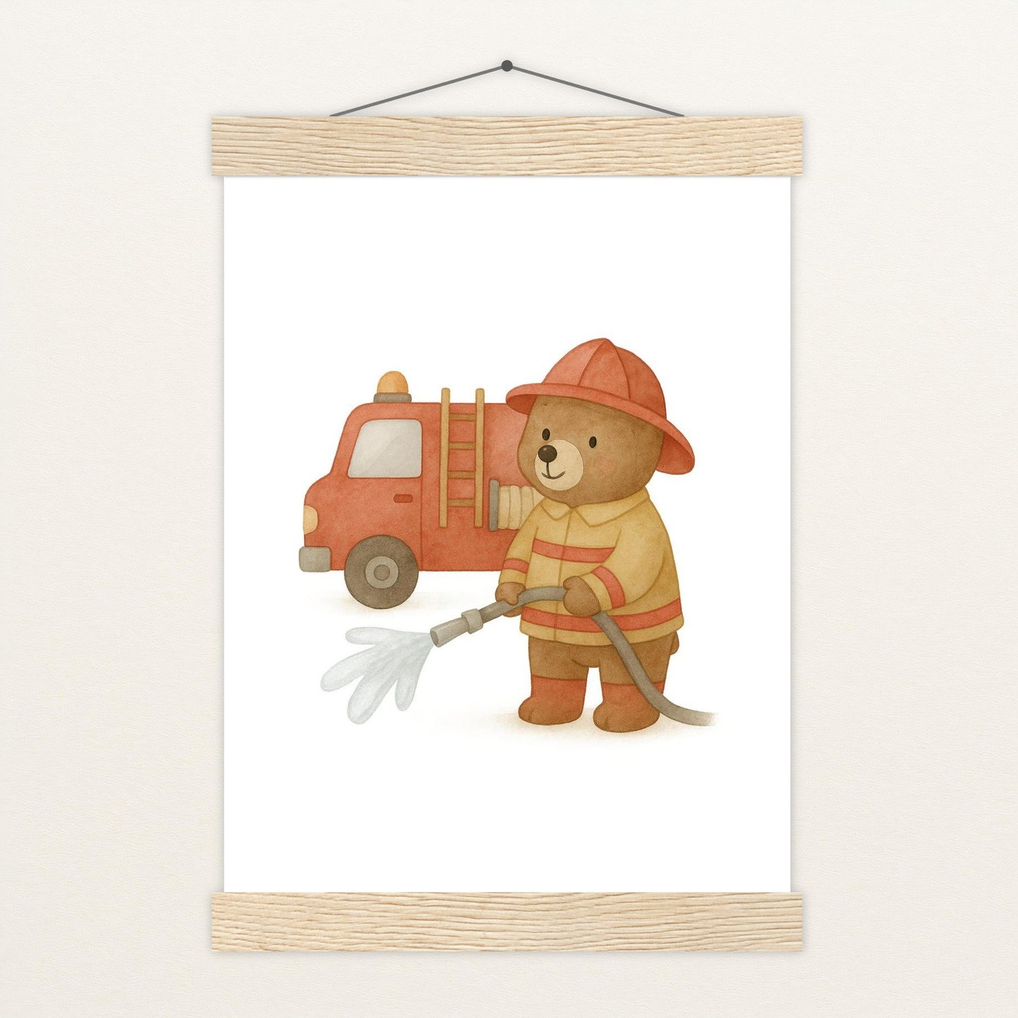 Balu der Bär - Motiv: "Feuerwehr" Poster mit Leisten von tinylearner