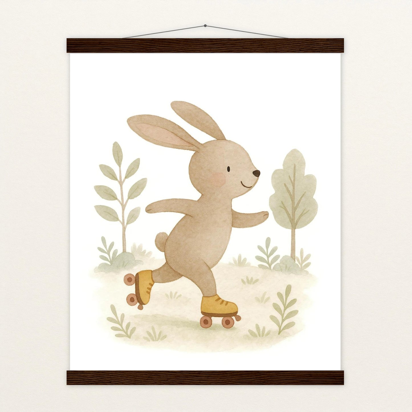 Holly der Hase - Motiv: "Rollschuhe" Poster mit Leisten von tinylearner