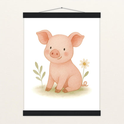 Susi das Schwein Poster mit Leisten von tinylearner