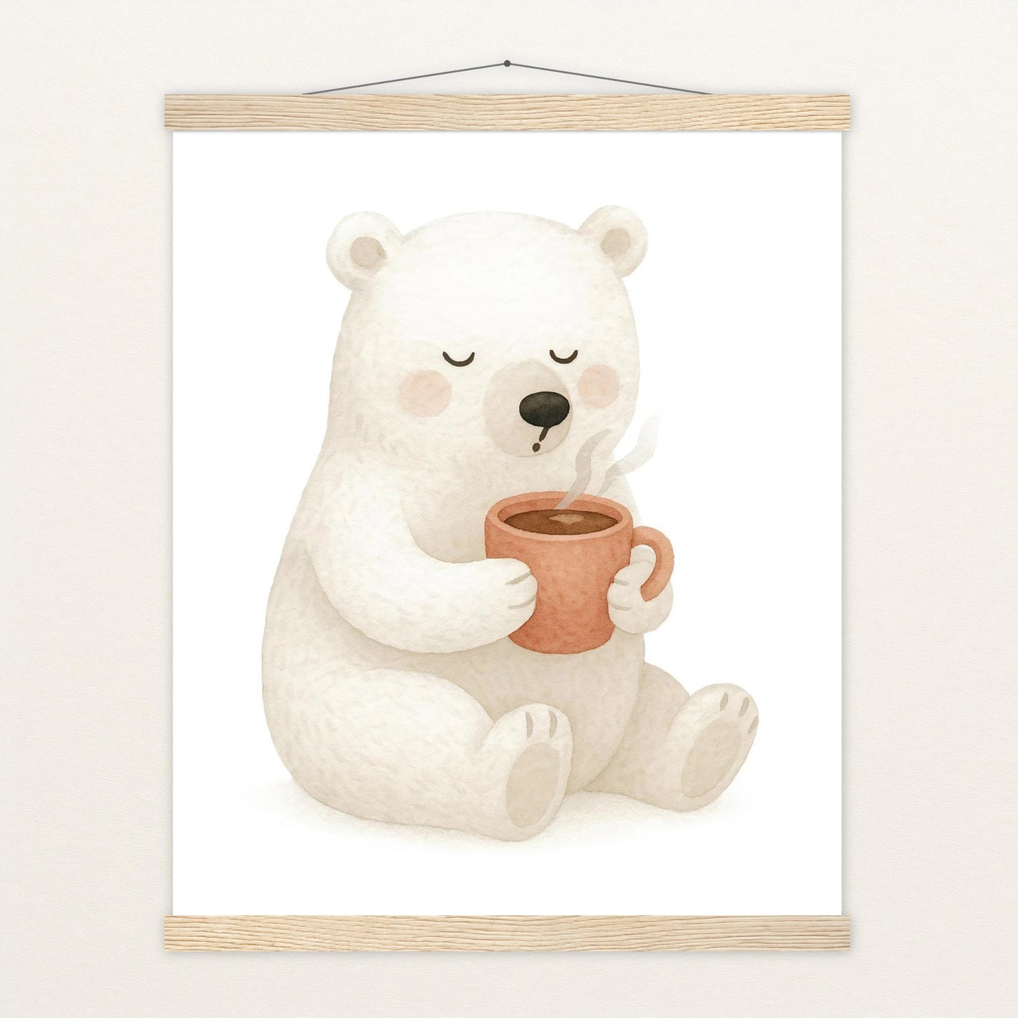 Pummel der Polarbär - Motiv: "Kakao" Poster mit Leisten von tinylearner