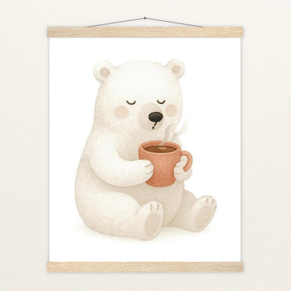 Pummel der Polarbär - Motiv: "Kakao" Poster mit Leisten von tinylearner