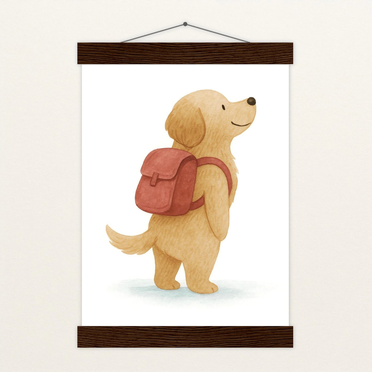 Hugo der Hund - Motiv: "Rucksack" Poster mit Leisten von tinylearner