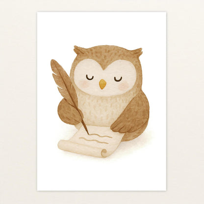 Emmi die Eule - Motiv: "Brief" Poster von tinylearner