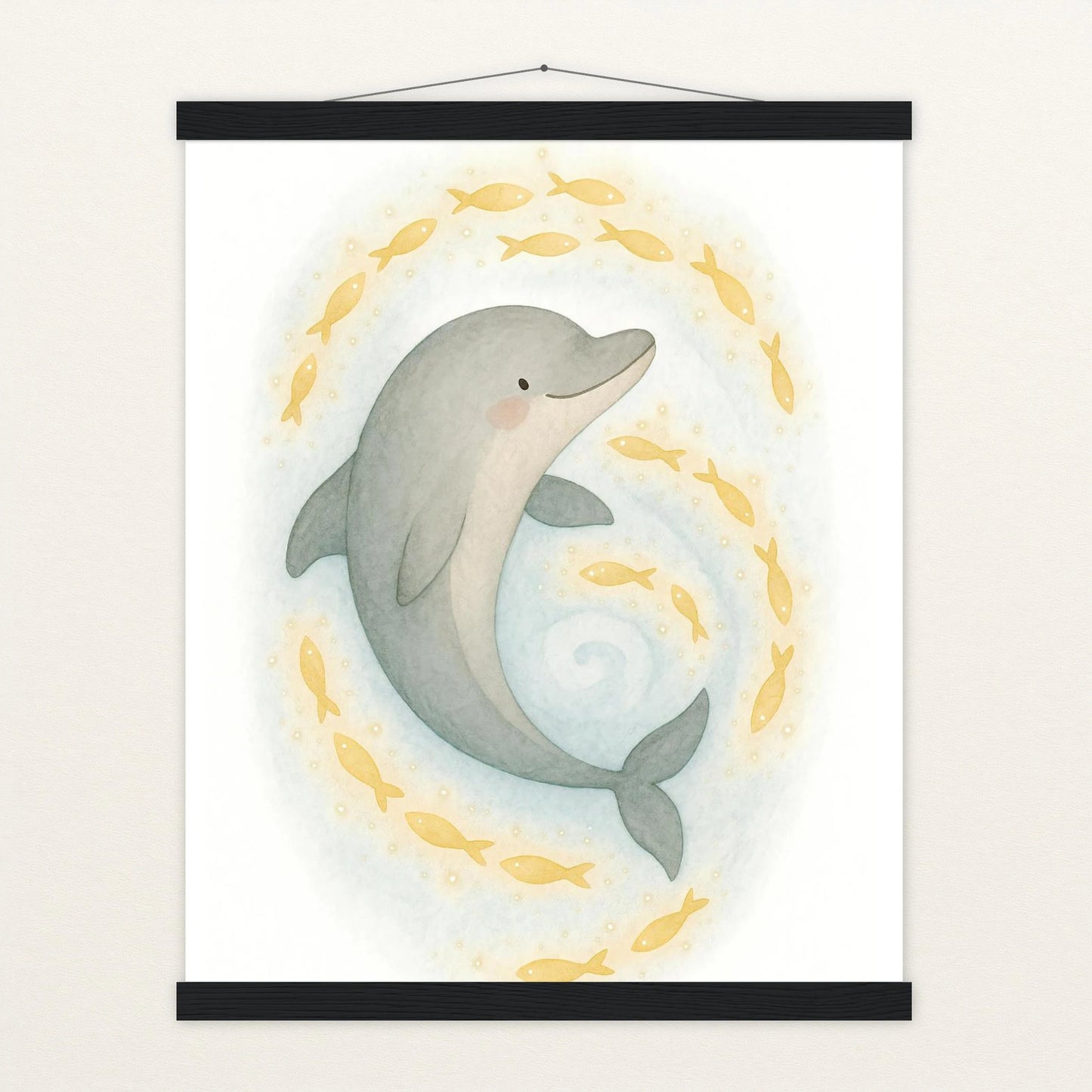 Dora der Delfin - Motiv: "Leuchtfische" Poster mit Leisten von tinylearner