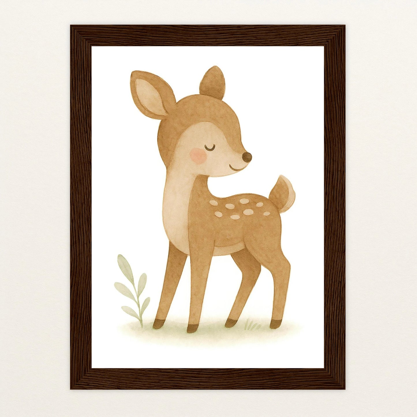 Ria das Reh Poster mit Holzrahmen von tinylearner