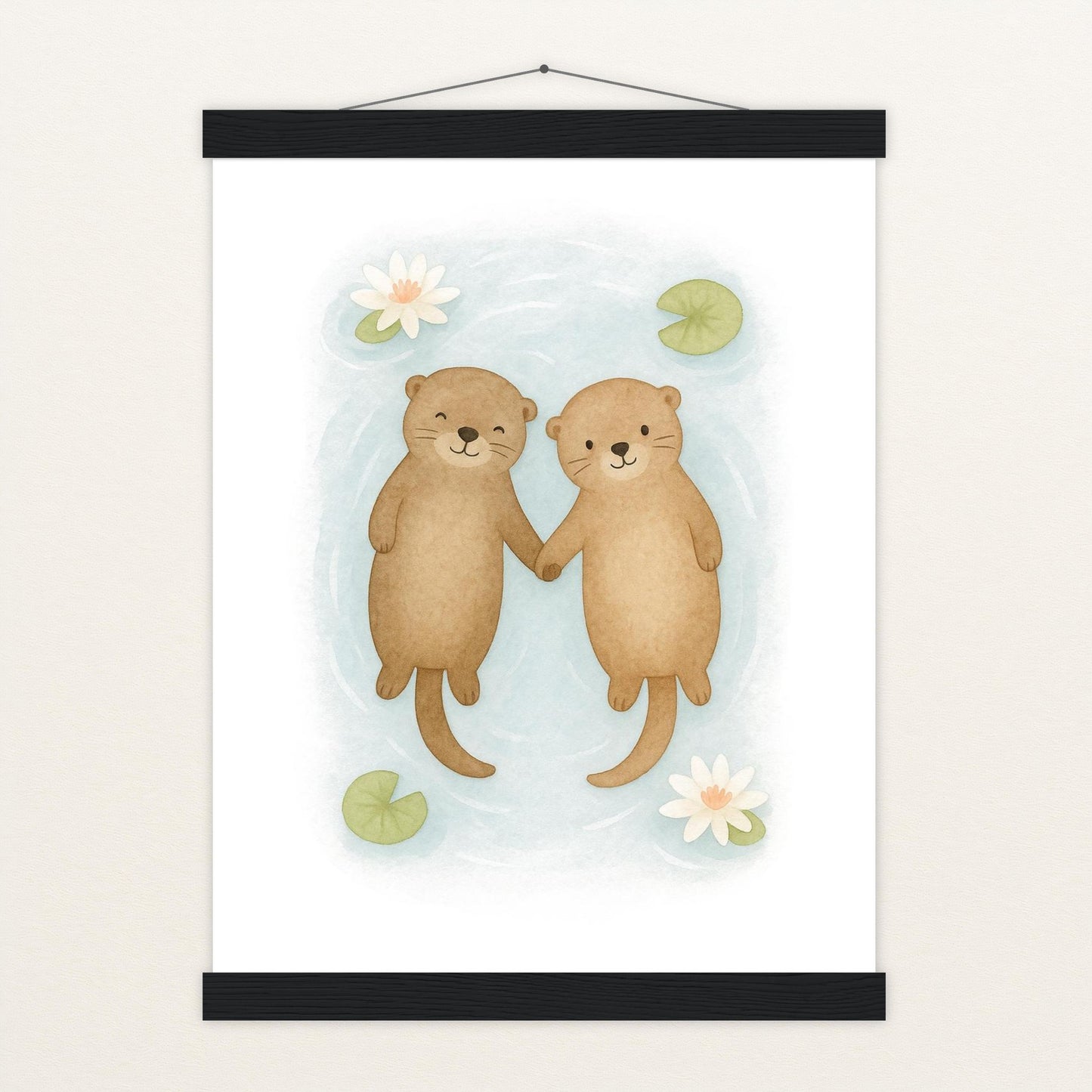 Otti der Otter Poster mit Leisten von tinylearner