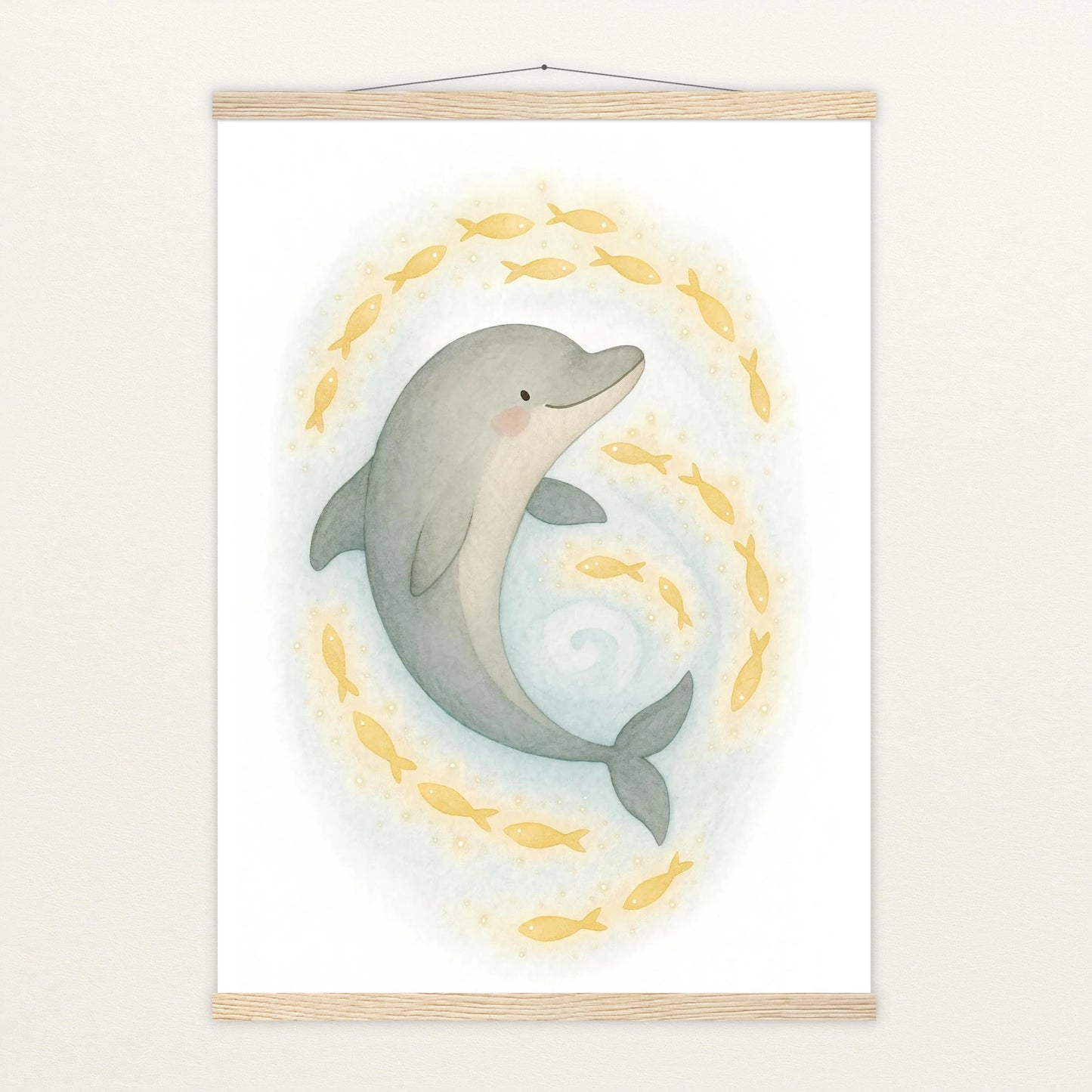 Dora der Delfin - Motiv: "Leuchtfische" Poster mit Leisten von tinylearner