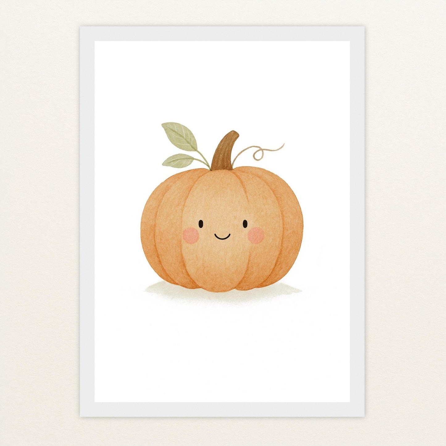 Gemüse: Kürbis Poster mit Holzrahmen von tinylearner