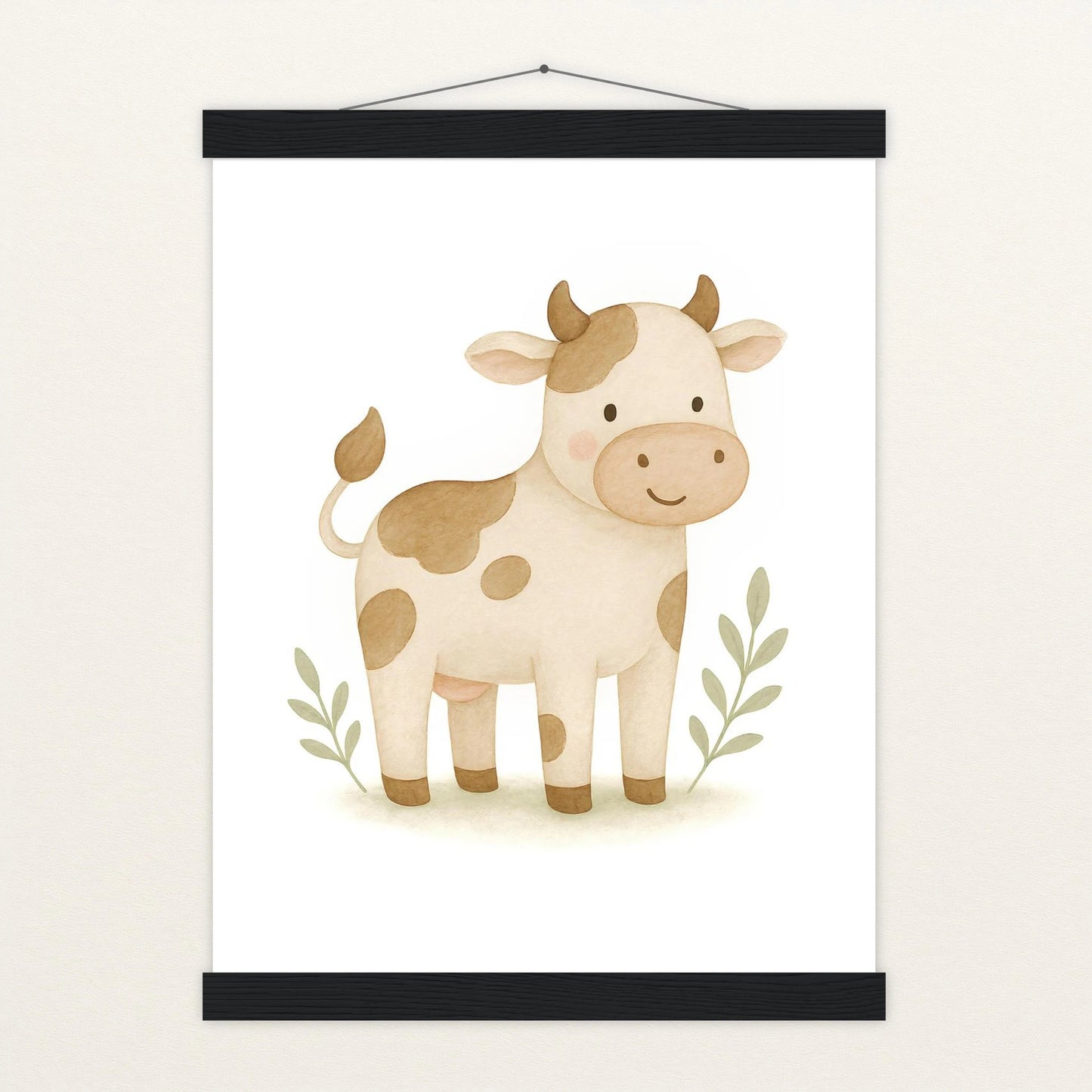 Klara die Kuh Poster mit Leisten von tinylearner