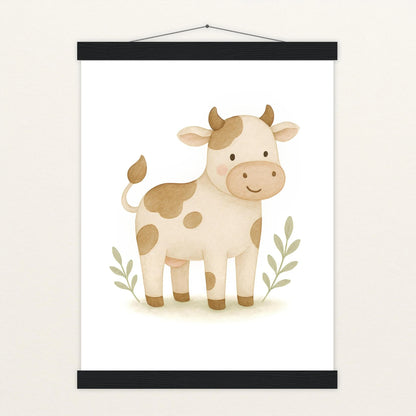 Klara die Kuh Poster mit Leisten von tinylearner