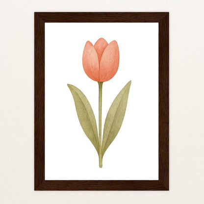 Tulpe Poster mit Holzrahmen von tinylearner