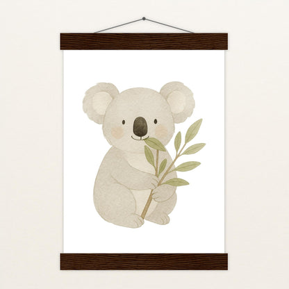 Kori der Koala - Motiv: "Eukalyptus" Poster mit Leisten von tinylearner