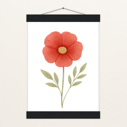 Mohnblume Poster mit Leisten von tinylearner