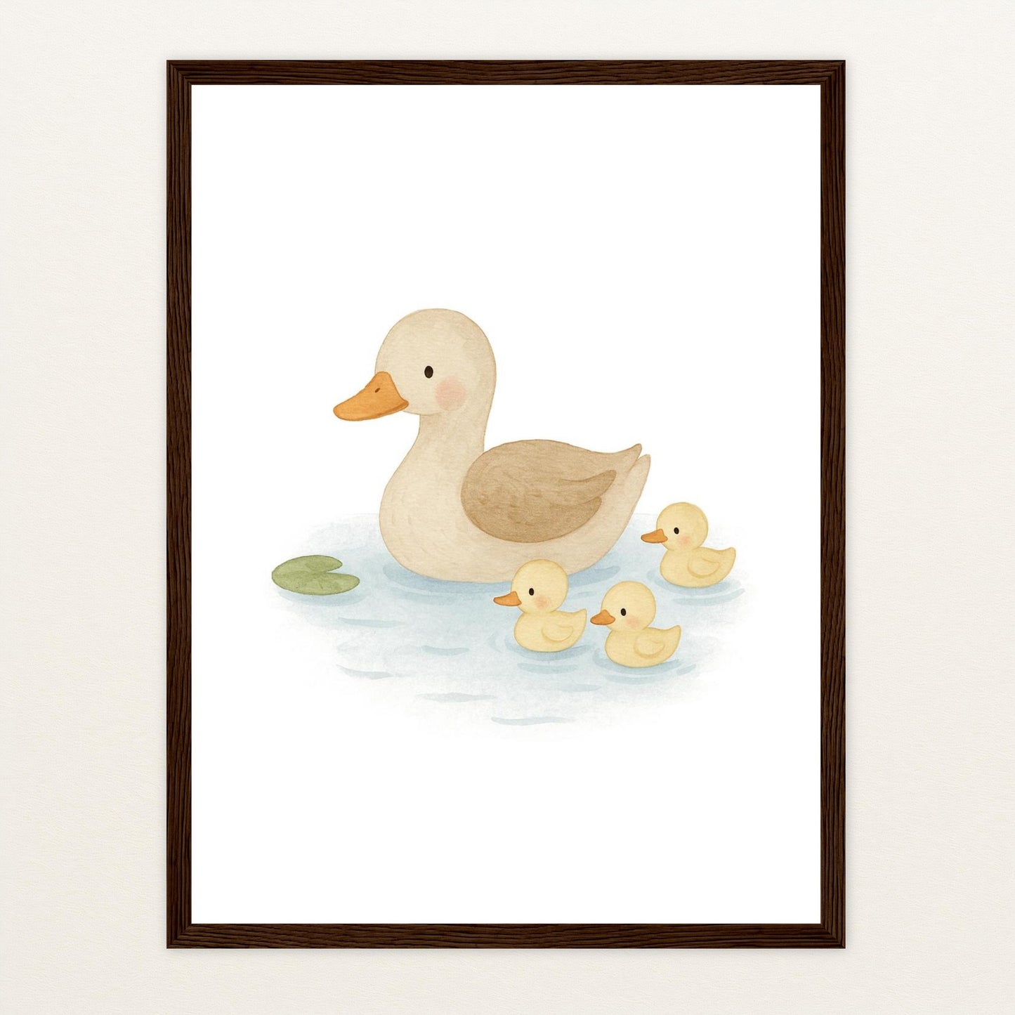 Gusi die Gans - Motiv: "Teich" Poster mit Holzrahmen von tinylearner