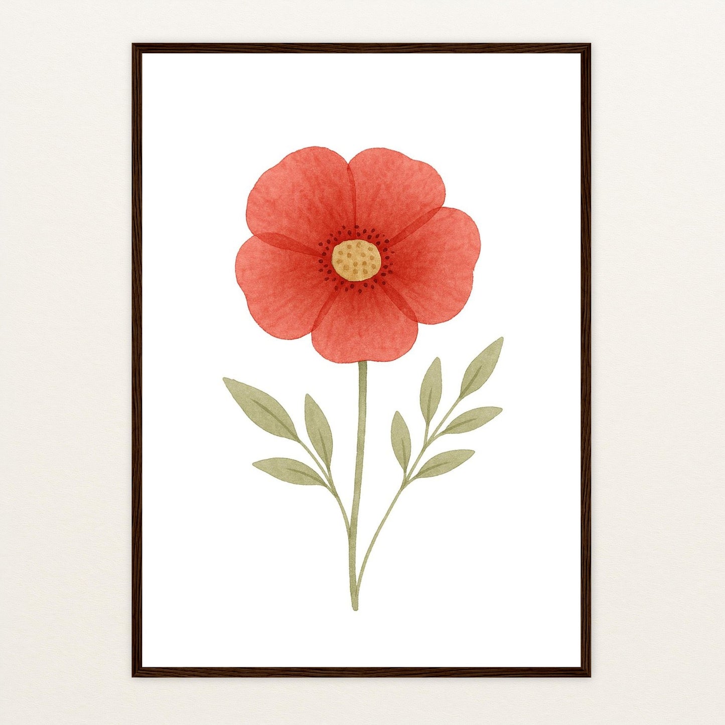 Mohnblume Poster mit Holzrahmen von tinylearner